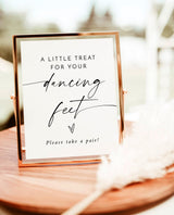 Dancing Feet Sign | Minimalist Wedding Treat for Your Feet Sign