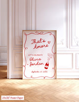 That's Amore Wedding Welcome Sign | Modern Italian Wavy Frame