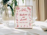 Babies Are Sweet Sign 8x10 | Red Bow Baby Shower