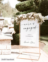 We're Engaged Party Welcome Sign | Minimalist Modern Party M9