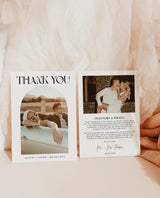 Modern Wedding Thank You Card with Envelopes | Minimalist Personalized