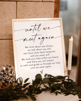 In Loving Memory Sign, Minimalist Wedding Memorial Sign, Until We Meet Again, Forever in Our Hearts, M9