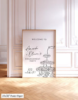 Champagne Tower Engagement Party Welcome Sign | Minimalist Modern Theme M9