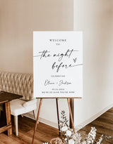 Rehearsal Dinner Welcome Sign | The Night Before Wedding