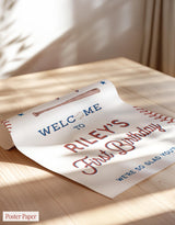 Baseball Birthday Party Welcome Sign | Rookie Of The Year Sports Theme R2