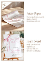 She's Tying the Knot Bridal Shower Welcome Sign | Blush Pink Bow