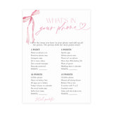 Whats on Your Phone Shower Game Bridal Shower Game | Pink Bow