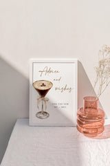 Advice and Wishes Bridal Shower Sign | Love is Brewing Espresso Martini - close-up detail