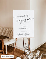 We're Engaged Party Welcome Sign | Minimalist Modern Party M9