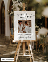 Engagement Party Welcome Sign | Minimalist We're Engaged Modern M9