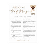 Wedding Traditions Bridal Shower Game | Love is Brewing Espresso Martini