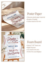 Baseball Birthday Party Welcome Sign | Rookie Of The Year Sports Theme R2