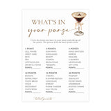 What's In Your Purse Bridal Shower Game | Love is Brewing Espresso Martini