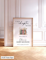 A New Chapter Begins Baby Shower Welcome Sign | Gender Neutral - alternate view