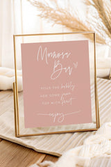 Momosa Bar Sign | Boho Blush Pink Baby Shower Bar Sign 8x10 BM1