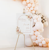 Boho Arch Wedding Welcome Sign | Pampas Grass Terracotta Wedding Poster