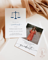 Law School Graduation Party Invitation Template | Paralegal Graduation Party Invite | Graduation Party Evite | Photo Graduation Announcement