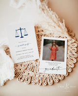 Law School Graduation Party Invitation Template | Paralegal Graduation Party Invite | Graduation Party Evite | Photo Graduation Announcement