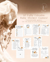 Halloween Baby Shower Games, Pumpkin Baby Shower Game Bundle, Gender Neutral, A Little Boo Games, Spooky Baby Shower Game Templates, H9