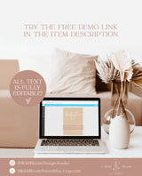 Boho Birthday Party Invite, Neutral Tones Birthday Invite, Editable Modern Birthday Invite, 30th Adult Birthday Editable Template, BM1