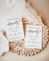 Reception Party Invitation, Happily Ever After Party Invite, Minimalist Wedding Elopement Announcement Card, Boho Reception Invite, M8