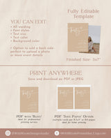 Boho Birthday Party Invite, Neutral Tones Birthday Invite, Editable Modern Birthday Invite, 30th Adult Birthday Editable Template, BM1