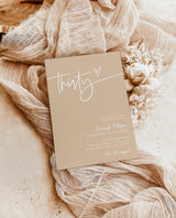 Boho Birthday Party Invite, Neutral Tones Birthday Invite, Editable Modern Birthday Invite, 30th Adult Birthday Editable Template, BM1