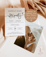 Reception Party Invitation, Happily Ever After Party Invite, Minimalist Wedding Elopement Announcement Card, Boho Reception Invite, M8