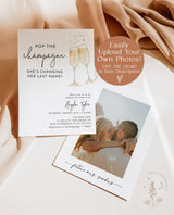 Brunch & Bubbly Bridal Shower Invitation, Wedding Shower Invite, Champagne Shower, Minimalist Bridal Shower Invite, Editable Template B2