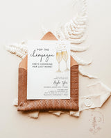 Brunch & Bubbly Bridal Shower Invitation, Wedding Shower Invite, Champagne Shower, Minimalist Bridal Shower Invite, Editable Template B2