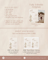 Boho Fall Bridal Shower Invite, Fall in Love Bridal Shower Invite, Wildflower Bridal Shower, Fall Wedding Shower, Editable Template, F4