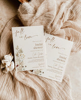 Boho Fall Bridal Shower Invite, Fall in Love Bridal Shower Invite, Wildflower Bridal Shower, Fall Wedding Shower, Editable Template, F4