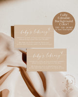 Minimalist Books for Baby Card | Book Request Insert | Modern Minimalist Baby Shower | Gender Neutral Baby Shower | Editable Template | M9