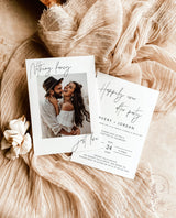 Photo Wedding Announcement | Photo Elopement Announcement | Nothing Fancy Just Love | Happily Ever After Party Invite | Reception Invite M7