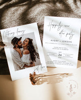 Photo Wedding Announcement | Photo Elopement Announcement | Nothing Fancy Just Love | Happily Ever After Party Invite | Reception Invite M7