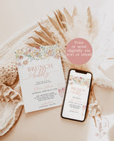 Brunch & Bubbly Bridal Shower Invitation | Wedding Shower Invite | Champagne Shower | Minimalist Bridal Shower Invite | Editable Template W9