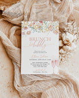 Brunch & Bubbly Bridal Shower Invitation | Wedding Shower Invite | Champagne Shower | Minimalist Bridal Shower Invite | Editable Template W9