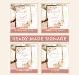 Fall Baby Shower Invitation Bundle, Pumpkin Baby Shower Invite, Boho Baby Shower Invite, A Little Pumpkin is on the Way Girl Invite, F3