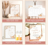 Fall Baby Shower Invitation Bundle, Pumpkin Baby Shower Invite, Boho Baby Shower Invite, A Little Pumpkin is on the Way Girl Invite, F3