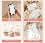 Fall Baby Shower Invitation Bundle, Pumpkin Baby Shower Invite, Boho Baby Shower Invite, A Little Pumpkin is on the Way Girl Invite, F3