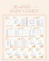 Fall Baby Shower Invitation Bundle, Pumpkin Baby Shower Invite, Boho Baby Shower Invite, A Little Pumpkin is on the Way Girl Invite, F3