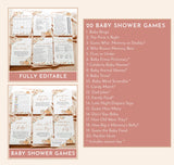 Fall Baby Shower Invitation Bundle, Pumpkin Baby Shower Invite, Boho Baby Shower Invite, A Little Pumpkin is on the Way Girl Invite, F3