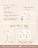 Fall Bridal Shower Invitations, Bridal Shower Bundle, Recipe Card, Fall In Love Bridal Shower, Boho Bridal Shower Invite, Wildflower F4