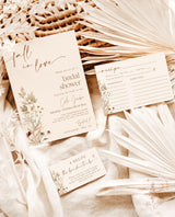 Fall Bridal Shower Invitations, Bridal Shower Bundle, Recipe Card, Fall In Love Bridal Shower, Boho Bridal Shower Invite, Wildflower F4