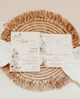 Fall Bridal Shower Invitations, Bridal Shower Bundle, Recipe Card, Fall In Love Bridal Shower, Boho Bridal Shower Invite, Wildflower F4