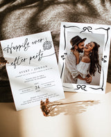 Miniamlist Wedding Announcement | Photo Elopement Announcement | Happily Ever After Party Invite | Funky Disco Ball | Reception Invite | H1