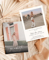 Graduation Party Invitation Template, Minimalist Graduation Announcement, Modern Graduation Party Invite, Photo Graduation Invite, M9