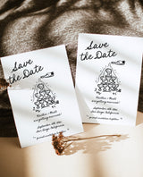 Save the Date Template | Hand Drawn Save the Date | Retro Save the Date | Modern Minimalist Save the Date Cards | Editable Template | H1