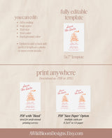 Save the Date Template | Colorful Hand Drawn Save the Date | Retro Save the Date | Modern Unique Save the Date Cards | Editable Template, H1