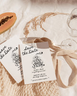 Save the Date Template | Hand Drawn Save the Date | Retro Save the Date | Modern Minimalist Save the Date Cards | Editable Template | H1